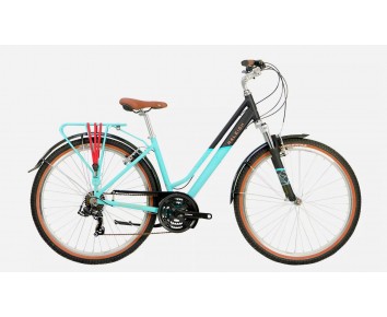 Raleigh Pioneer Trail 15" Low Step Small Frame Black And Teal Hybrid